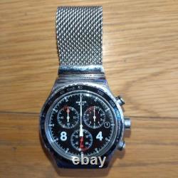 SWATCH BLACKIE Quartz Watch Black Dial For Parts Repair Junk Vintage No Battery