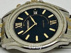 Seiko Men's Watch 5M62-0CJ0 Kinetic 6 Jewels 39mm Doesn't Work Broken FOR PARTS