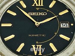 Seiko Men's Watch 5M62-0CJ0 Kinetic 6 Jewels 39mm Doesn't Work Broken FOR PARTS