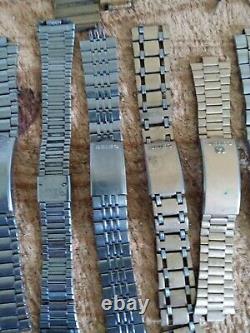 Seiko Mostly. Wrist Bands For Watch Lot. Vintage. For Parts Or Repair. Check Photos