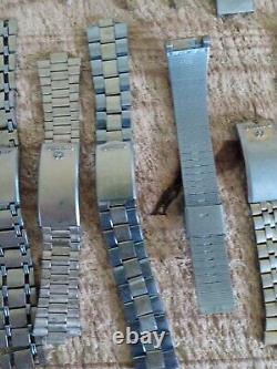 Seiko Mostly. Wrist Bands For Watch Lot. Vintage. For Parts Or Repair. Check Photos