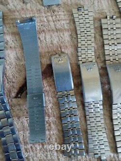 Seiko Mostly. Wrist Bands For Watch Lot. Vintage. For Parts Or Repair. Check Photos