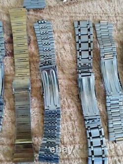 Seiko Mostly. Wrist Bands For Watch Lot. Vintage. For Parts Or Repair. Check Photos