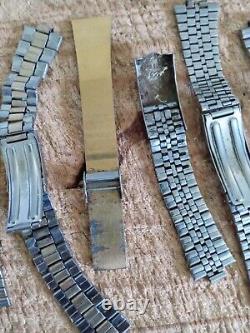 Seiko Mostly. Wrist Bands For Watch Lot. Vintage. For Parts Or Repair. Check Photos