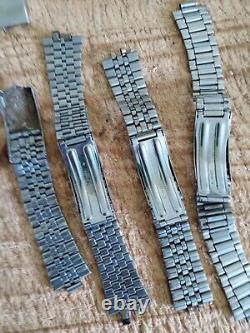 Seiko Mostly. Wrist Bands For Watch Lot. Vintage. For Parts Or Repair. Check Photos