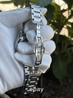 Seiko NH34 GMT Mod Watch 44mm Snowflake Dial Automatic DAMAGED Sapphire Bezel