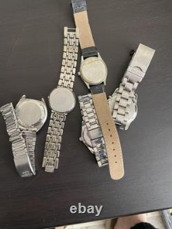Seiko &Others Watch Lot 5 Pieces For Parts Repair Not Working Junk Vintage Set