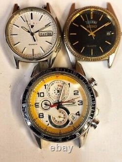 Seiko Quartz 3 Piece MIX Lots Men's Not Working Parts Purpose Vintage Watch