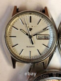 Seiko Quartz 3 Piece MIX Lots Men's Not Working Parts Purpose Vintage Watch