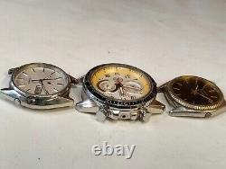 Seiko Quartz 3 Piece MIX Lots Men's Not Working Parts Purpose Vintage Watch