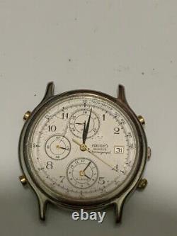 Seiko Quartz Chronograph Ref 7T32-6A5B Vintage Watch for parts or repair