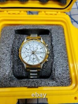Seiko Solar Chronograph Two Tone V172-0AB0 Date Watch n' Case for PARTS untsted