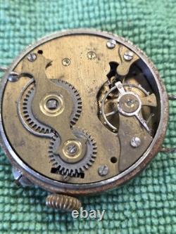 Silver Plated Adult Art Deco Trench Watch WW1 Metal No Strap For Parts/Repair