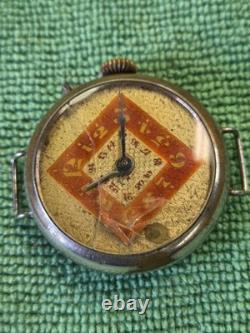 Silver Plated Adult Art Deco Trench Watch WW1 Metal No Strap For Parts/Repair