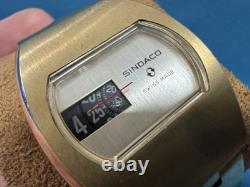 Sindaco Digital Jump Hour Manual Winding 35 X 39mm Vintage Men's Watch For Parts