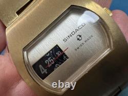 Sindaco Digital Jump Hour Manual Winding 35 X 39mm Vintage Men's Watch For Parts