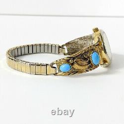 Sterling Gold Tone Navajo Richard Begay Rb Turquoise Womens Watch Not Working