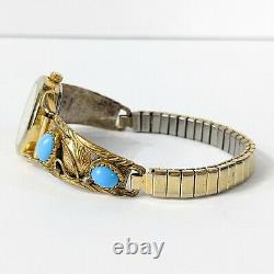 Sterling Gold Tone Navajo Richard Begay Rb Turquoise Womens Watch Not Working