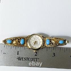 Sterling Gold Tone Navajo Richard Begay Rb Turquoise Womens Watch Not Working