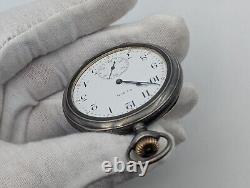 Sterling Silver Elgin Pocket Watch AS IS FOR PARTS ONLY 68g Total Weight