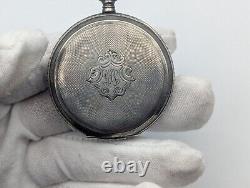 Sterling Silver Elgin Pocket Watch AS IS FOR PARTS ONLY 68g Total Weight