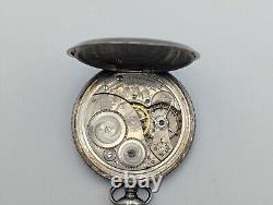 Sterling Silver Elgin Pocket Watch AS IS FOR PARTS ONLY 68g Total Weight