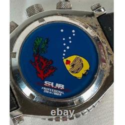 Sub Chrono Pro Diving Men's Watch Rare For Repair Parts Not Working Broken