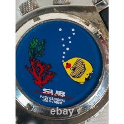 Sub Chrono Pro Diving Men's Watch Rare For Repair Parts Not Working Broken