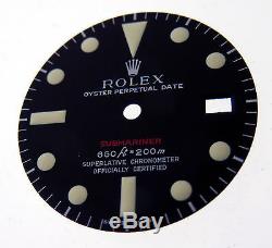 Submariner 1680 Big red, Replacement dial caliber 1570, None Glow in dark