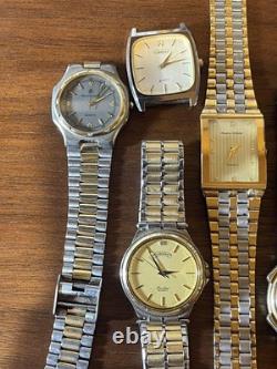 Swiss Quartz Mens Watches Lot of 6 Assorted Models For Parts or Repair Junk