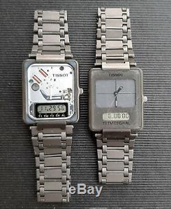 TISSOT TwoTimer Digi-Ana Vintage Digital Watch LCD Link Band +1 extra for parts