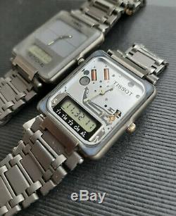 TISSOT TwoTimer Digi-Ana Vintage Digital Watch LCD Link Band +1 extra for parts