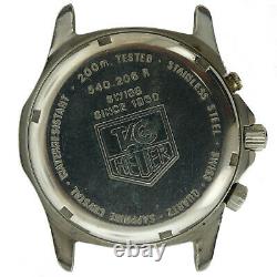 Tag Heuer 1/10 Prof 540.206 R Silver Dial S. S. Watch Head For Parts Or Repairs