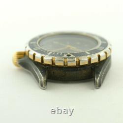 Tag Heuer 1000 Prof 980.028n Black Dial Pvd S. S. Watch Head For Parts Or Repairs