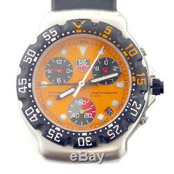 Tag Heuer Ca1214 Formula 1 Orange Dial Chrono S. S. Watch Head For Parts/repairs