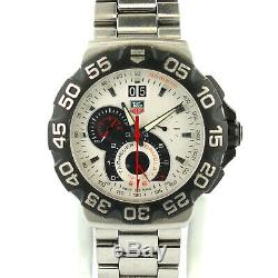 Tag Heuer Formula 1 Cah1011 White Dial Chrono S. S. Mens Watch For Parts/repairs