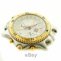Tag Heuer Link Cg1120-0 White Dial Sel Chrono 2-tone Watch Head For Parts/repair