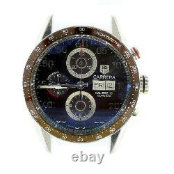 Tag Heuer Mens Carrera Cv2a12 Automatic Chrono Brown Dial For Parts Repairs