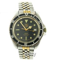 Tag Heuer Prof Diver 980.021l Black Dial Watch 2-tone Bracelet For Parts/repairs