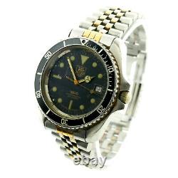 Tag Heuer Prof Diver 980.021l Black Dial Watch 2-tone Bracelet For Parts/repairs