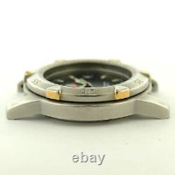 Tag Heuer Profe 929206d Black Dial S. S. Watch Head For Parts Or Repair