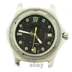 Tag Heuer Wab1110 Aquaracer 300m Black Dial S. S. Watch Head For Parts Or Repairs