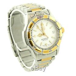 Tag Heuer Wf1220-k0 Prof 200m White Dial 2-tone Gold+s. S. Watch For Parts/repair