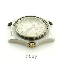 Tag Heuer Wk1112 Silver Dial Prof 2000 Series S. S. Watch Head For Parts/repairs