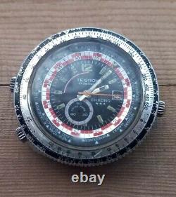 Tegrov chrono flybackdate 17 Jewels 47 mm watch for repair or parts
