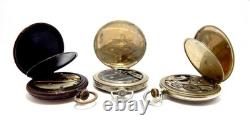 Thre Pockets Watches Hand Winding Open Face Dial Porcelain 1910c Not Working