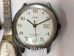 Timex 5 Piece Lott Winding Men's & Women's Not Working, Parts Purpose Watches
