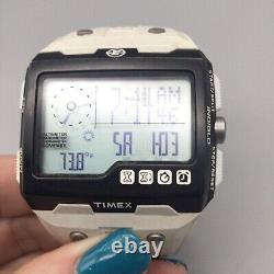 Timex Expedition WS4 Watch Men Indiglo 49mm T49759 White Digital BROKEN BAND