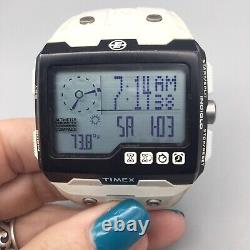 Timex Expedition WS4 Watch Men Indiglo 49mm T49759 White Digital BROKEN BAND