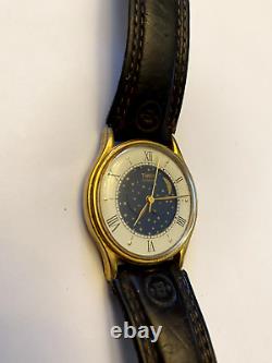 Timex M Cell Moon Phase Watch Gold Tone -Vintage and Rare Not working